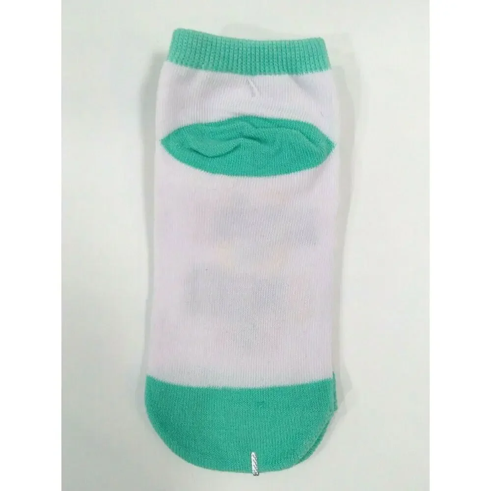 Target Womens Teen 2 Pair Size 9-11 Ankle Socks Hopscotch Graphic, Pink Blue New